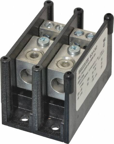 2 Poles, 135 Amp, 2/0-14 AWG Primary, 4-14 AWG Secondary, Polycarbonate Power Distribution Block