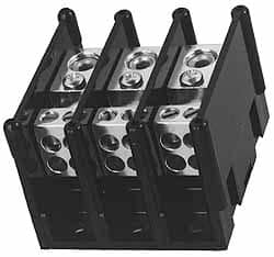 1 Pole, 250 Amp, 350 kcmil-6 AWG Primary, 2-14 AWG Secondary, Polycarbonate Power Distribution Block