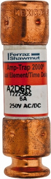 Cylindrical Time Delay Fuse: RK1, 6 A, 51 mm OAL, 14 mm Dia