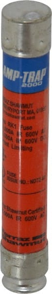 Ferraz Shawmut A6D10R Cylindrical Time Delay Fuse: RK1, 10 A, 127 mm OAL, 21 mm Dia 