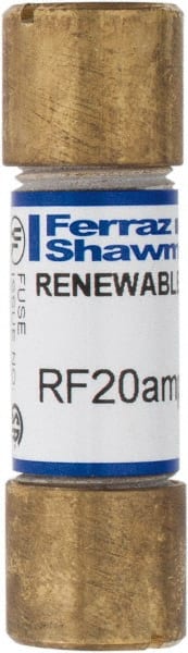 Ferraz Shawmut RF20 Cylindrical Fast-Acting Fuse: H, 20 A, 2" OAL, 9/16" Dia 