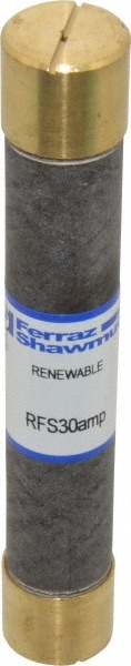 Ferraz Shawmut RFS30 Cylindrical Fast-Acting Fuse: H, 30 A, 5" OAL, 13/16" Dia 