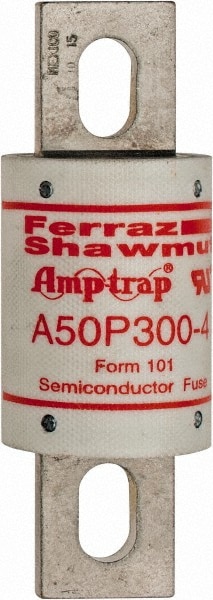 Ferraz Shawmut A50P300-4 Blade Fast-Acting Fuse: 300 A, 4-11/32" OAL, 1-1/2" Dia 