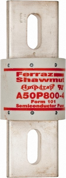 Ferraz Shawmut A50P800-4 Blade Fast-Acting Fuse: 800 A, 6-15/32" OAL, 2-1/2" Dia Image