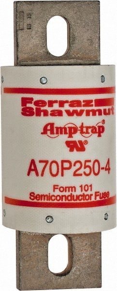 Ferraz Shawmut A70P250-4 Blade Fast-Acting Fuse: 250 A, 5-3/32" OAL, 2" Dia 
