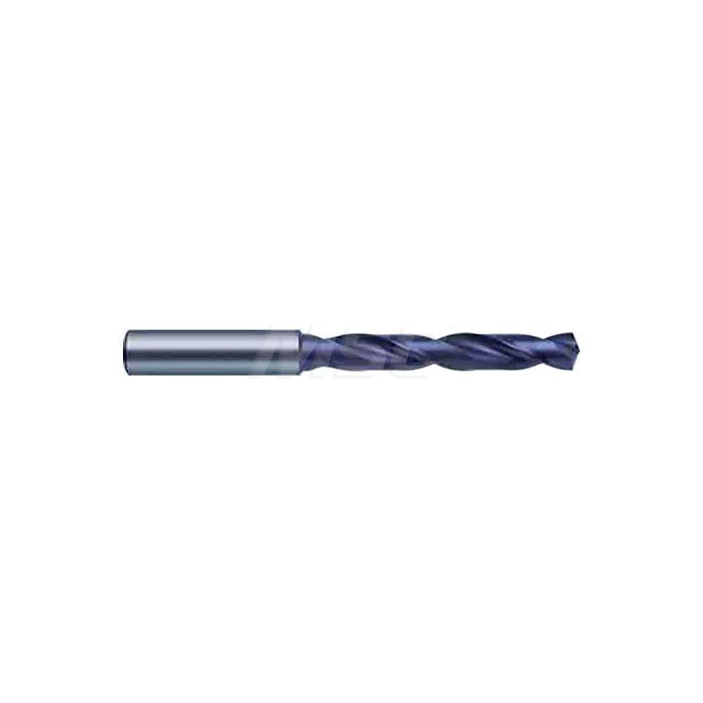 Jobber Length Drill Bit: 3.25 mm (0.1280) Dia, 140 deg, Solid Carbide - Multi-layer Finish, 66.00 mm OAL, Right Hand Cut, Regular Spiral Flute, Straight Shank, Series 5515