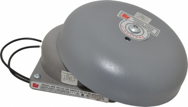 6" Dia, 120 Volt Bell - 0.08 Amps, 100 Decibles at 10', Vibrating