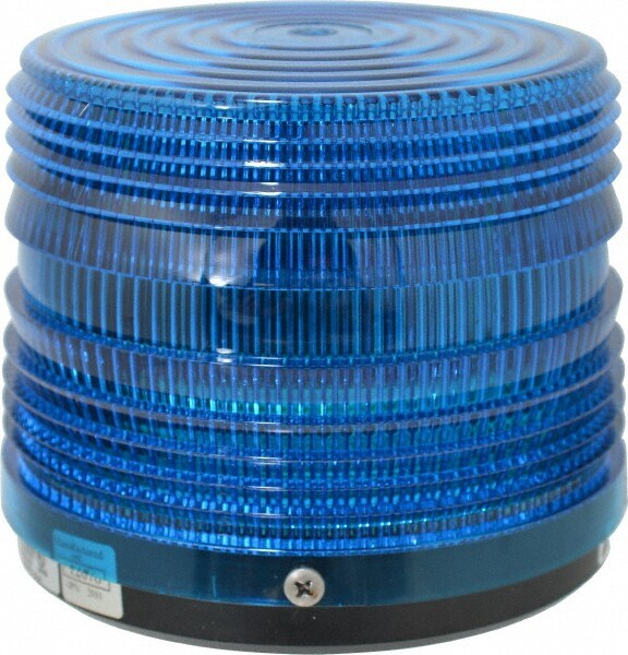 Strobe Light: Blue, Pipe Mount, 120VAC