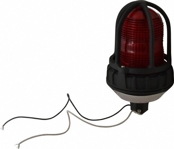 Strobe Light: Red, Pipe Mount, 120VAC