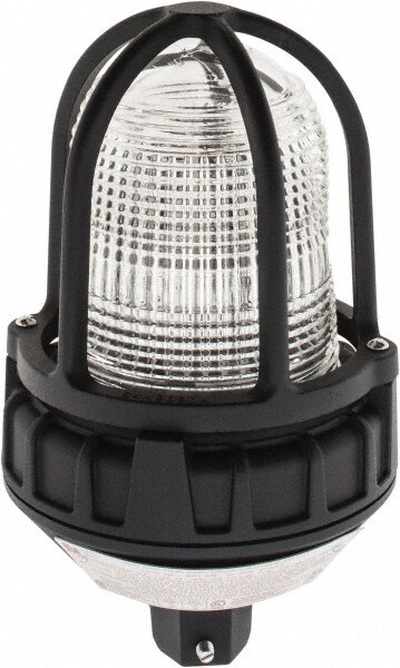 Strobe Light: Clear, Pipe Mount, 120VAC