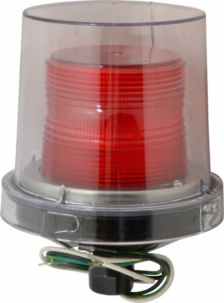 Strobe Light: Red, Pipe Mount, 120VAC
