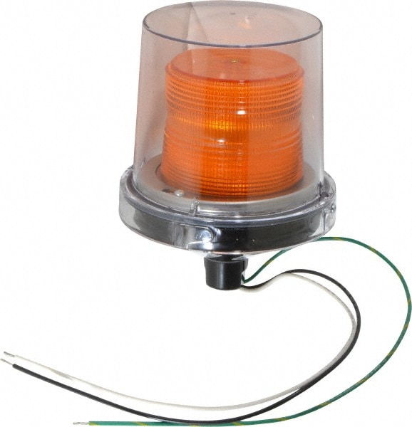 Strobe Light: Amber, Pipe Mount, 120VAC