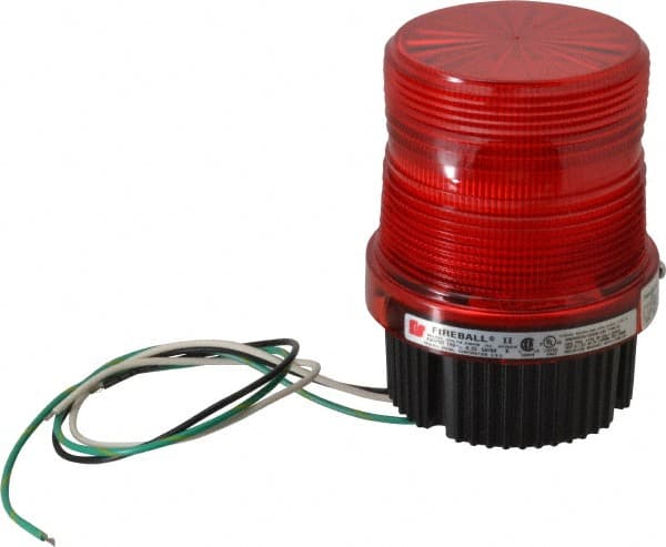 Federal Signal Corp FB2PST-120R Single Flash Strobe Light: Red, Pipe & Surface Mount, 120VAC 