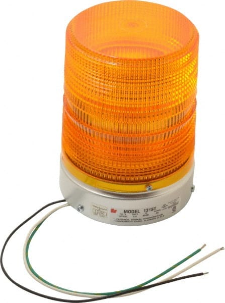 Federal Signal Corp 131ST-120A Single Flash Strobe Light: Amber, Pipe Mount, 120VAC 