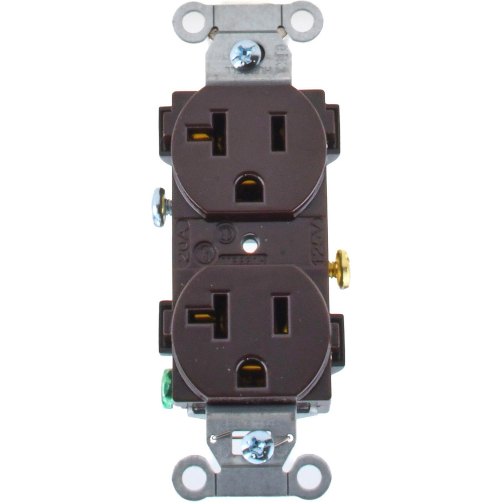 Straight Blade Duplex Receptacle: NEMA 5-20R, 20 Amps, Self-Grounding - Specification, Brown