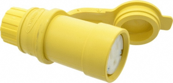 Hubbell Wiring Device-Kellems HBL15W47 Straight Blade Connector: Commercial, 5-15R, 125VAC, Yellow Image