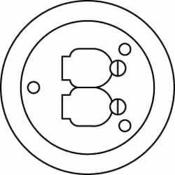 Round Electrical Box Cover: Brass