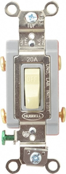 Hubbell Wiring Device-Kellems HBL1222I 2 Pole, 120 to 277 VAC, 20 Amp, Industrial Grade Toggle Wall Switch Image