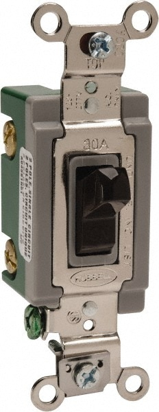 Hubbell Wiring Device-Kellems HBL3032 2 Pole, 120 to 277 VAC, 30 Amp, Industrial Grade Toggle Wall Switch Image