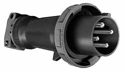 Pin & Sleeve Plugs & Connectors; Pin Configuration: 4; 4 ; Number Of Poles: 3; 3 ; Amperage: 20A ; Housing Material: Nylon ; Maximum Cord Grip Diameter: 0.8300in; 21.10mm ; Plug Diameter: 3.1900in; 81mm