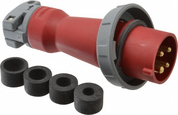 Pin & Sleeve Plugs & Connectors; Pin Configuration: 4; 4 ; Number Of Poles: 3; 3 ; Amperage: 20A ; Voltage: 480V ac ; Housing Material: Nylon ; Maximum Cord Grip Diameter: 0.8300in; 21.10mm