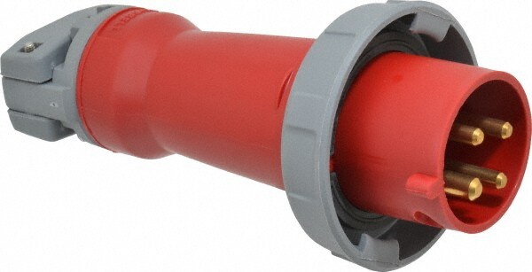 Pin & Sleeve Plugs & Connectors; Pin Configuration: 4; 4 ; Number Of Poles: 3; 3 ; Amperage: 30A ; Voltage: 480V ac ; Housing Material: Nylon ; Plug Diameter: 3.7400in; 95mm