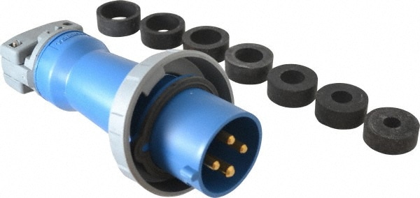 Pin & Sleeve Plugs & Connectors; Pin Configuration: 4; 4 ; Number Of Poles: 3; 3 ; Amperage: 30A ; Voltage: 250V ac ; Housing Material: Nylon ; Plug Diameter: 3.7400in; 95mm