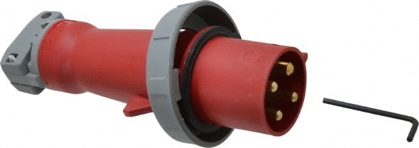 Pin & Sleeve Plugs & Connectors; Pin Configuration: 4; 4 ; Number Of Poles: 3; 3 ; Amperage: 60A ; Voltage: 480V ac ; Housing Material: Nylon ; Maximum Cord Grip Diameter: 1.4500in; 36.80mm