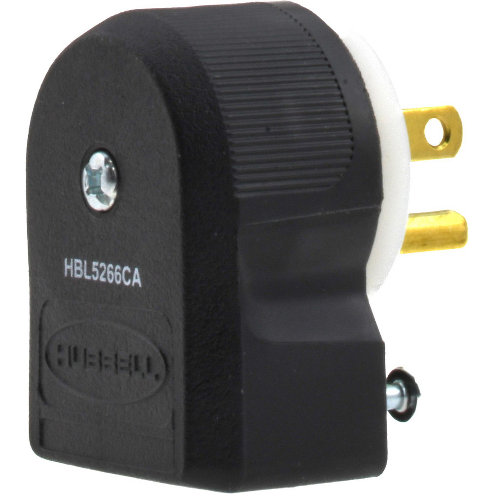 Straight Blade Plug: 5-15P, 125VAC, Black & White