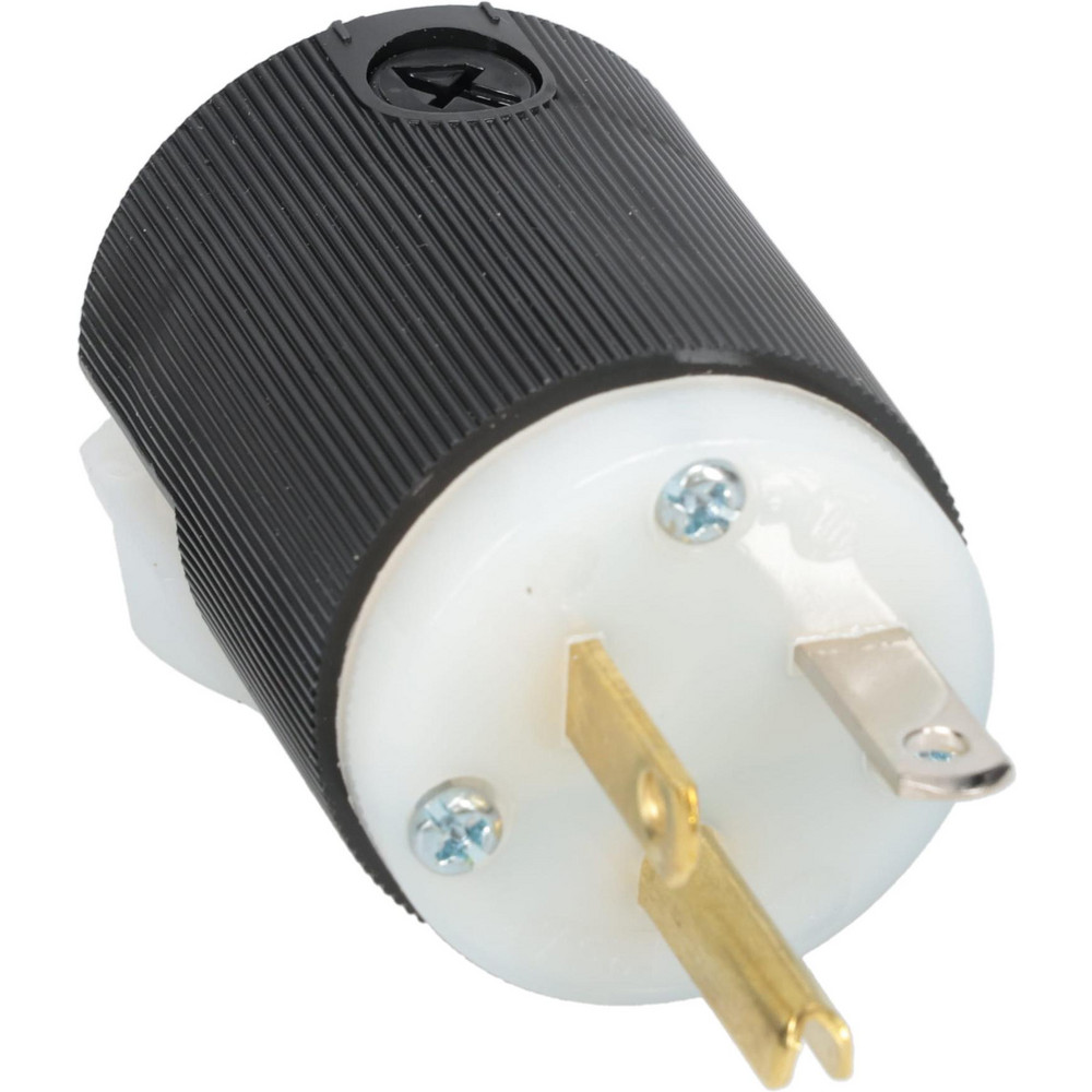Straight Blade Plug: 5-20P, 125VAC, Black & White