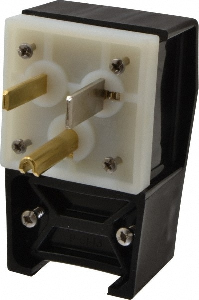 Hubbell Wiring Device-Kellems HBL9361 Straight Blade Plug: 5-50P, 125VAC, Black & White Image