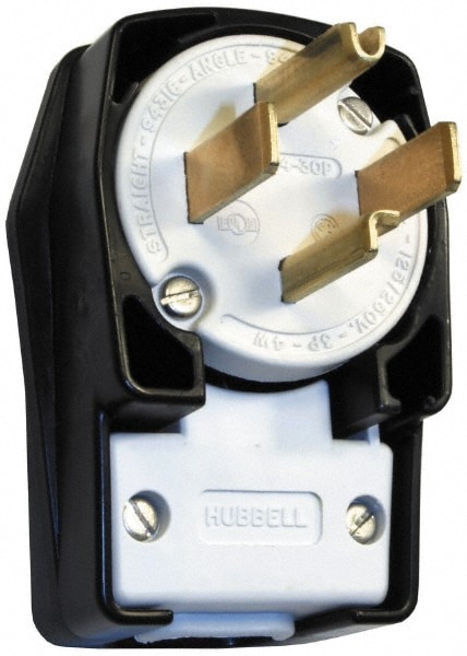 Hubbell Wiring Device-Kellems HBL9432C Straight Blade Plug: 14-30P, Black & White Image