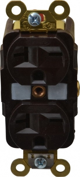 Hubbell Wiring Device-Kellems HBL5462 Straight Blade Duplex Receptacle: NEMA 6-20R, 20 Amps, Self-Grounding Image