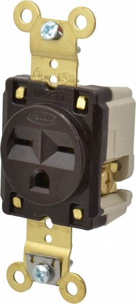 Hubbell Wiring Device-Kellems HBL5661 Straight Blade Single Receptacle: NEMA 6-15R, 15 Amps, Self-Grounding Image