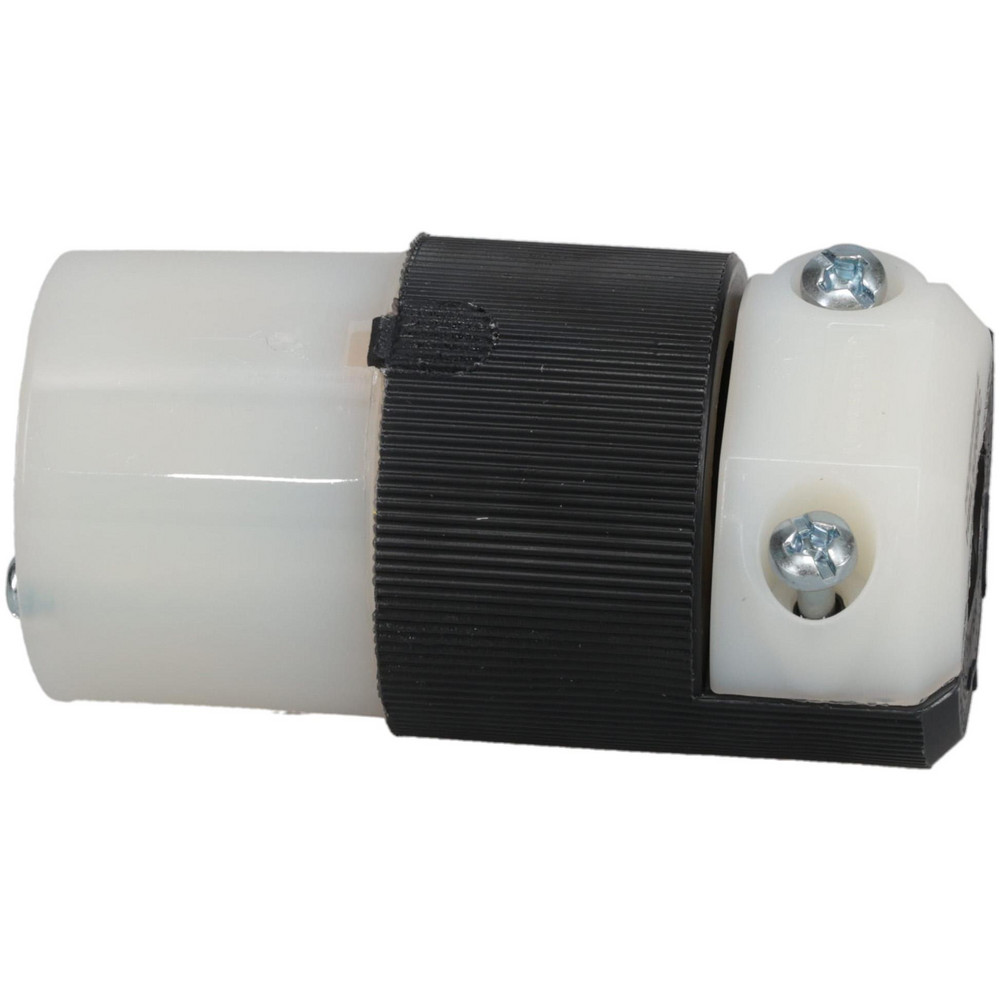 Straight Blade Connector: 5-15R, 125VAC, Black & White - Self-Grounded, 15A, Nylon Body, 2 Poles, 3 Wires