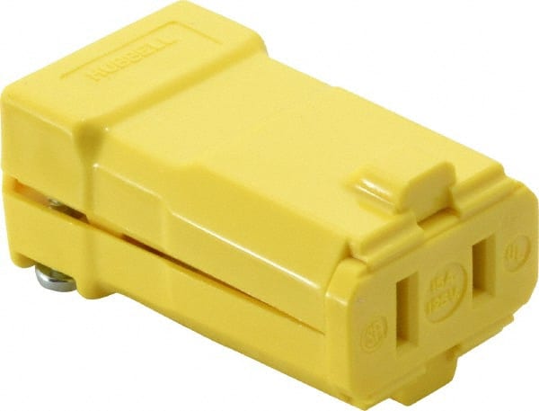 Hubbell Wiring Device-Kellems HBL5869VY Straight Blade Connector: 1-15R, 125VAC, Yellow 