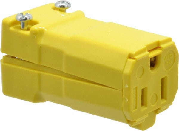 Hubbell Wiring Device-Kellems HBL5969VY Straight Blade Connector: 5-15R, 125VAC, Yellow 
