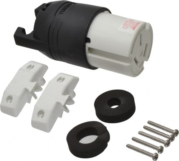 Hubbell Wiring Device-Kellems HBL7515C Straight Blade Connector: 10-50R, Black & White 