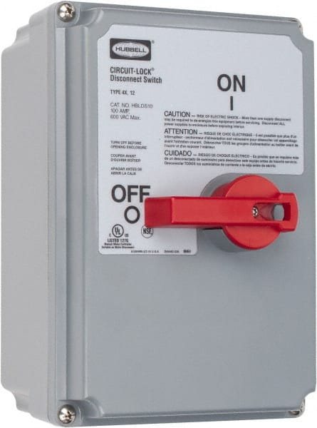 Cam & Disconnect Switch: Enclosed, 100 Amp, 600VAC