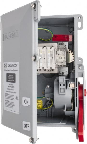 Hubbell Wiring Device-Kellems FDS30 Cam & Disconnect Switch: Enclosed, Fused, 30 Amp, 600VAC 