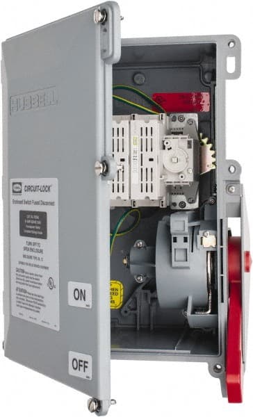 Hubbell Wiring Device-Kellems FDS60 Cam & Disconnect Switch: Enclosed, Fused, 60 Amp, 600VAC 