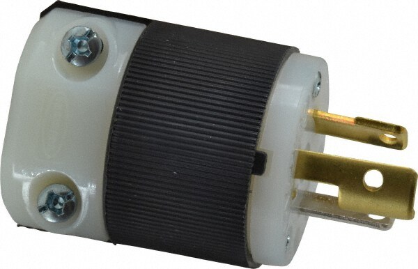 Locking Inlet: Plug, Industrial, L7-15P, 277V, Black & White
