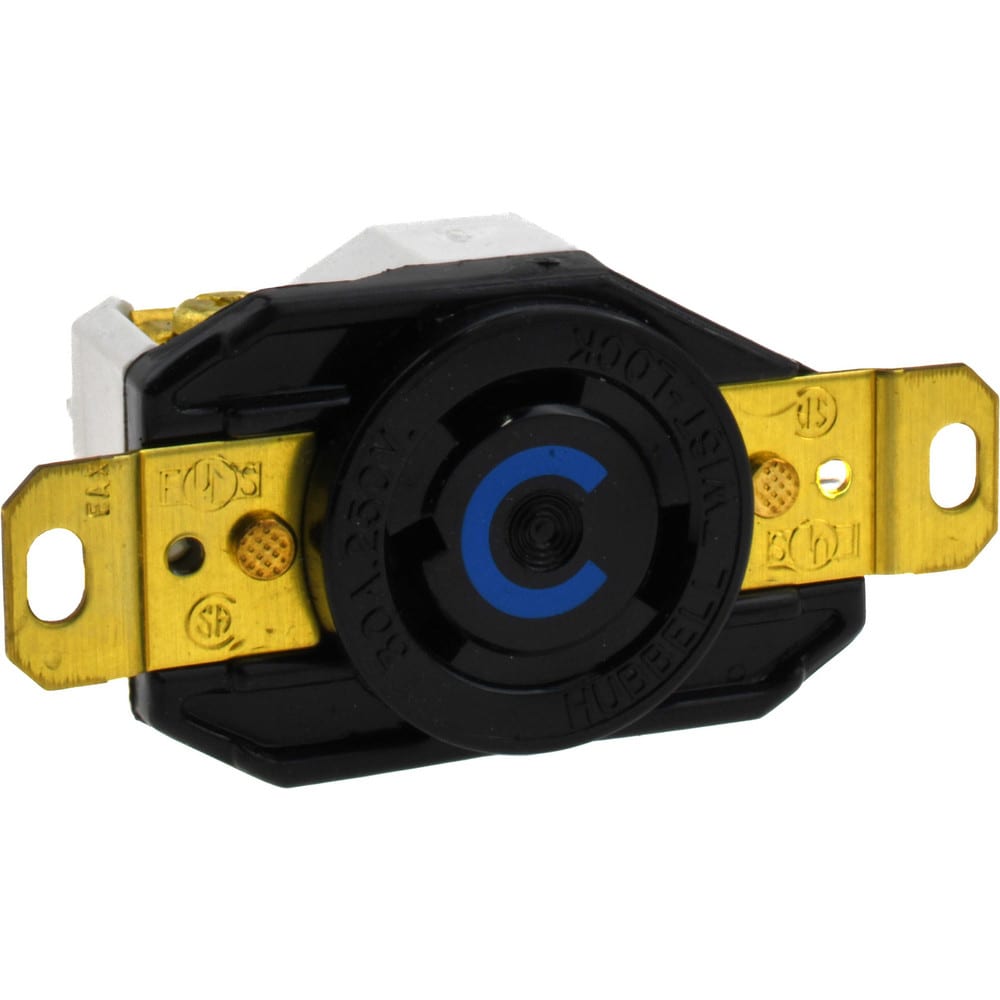 250 VAC, 30 Amp, L6-30R NEMA, Self Grounding Receptacle