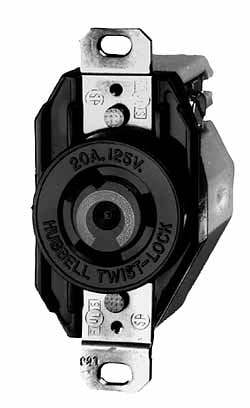 Hubbell Wiring Device-Kellems HBL3430G 250 VAC, 30 Amp, NonNEMA, Self Grounding Receptacle Image