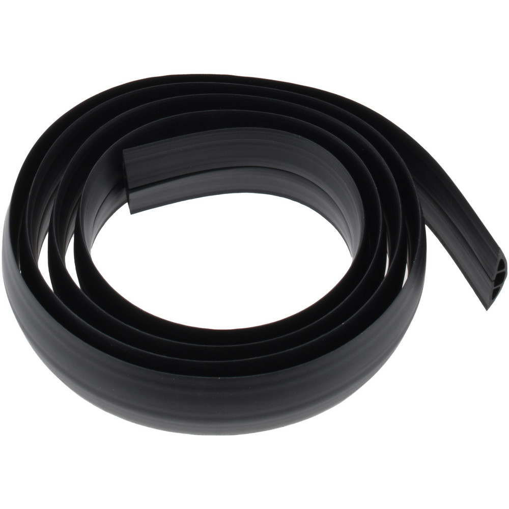 Floor Cable Cover: Polyvinylchloride, 1 Channel, 0.31" Max Cable Dia - 69.9 mm OAW, 3.05 m OAL, Black
