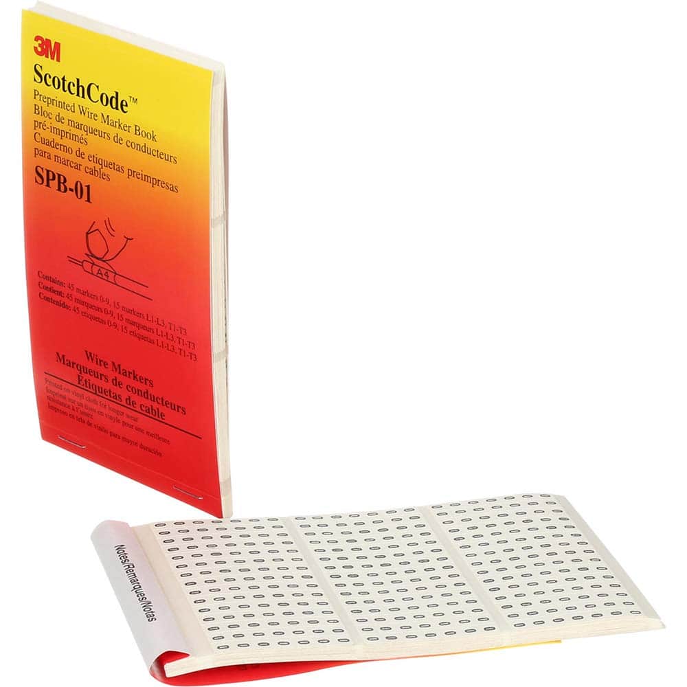 Series SPB-16LC, 450 Labels, 1.37 Inch Long x 0.22 Inch Wide x 1/4mm Thick, Alphanumeric, Electrical Vinyl Film Book