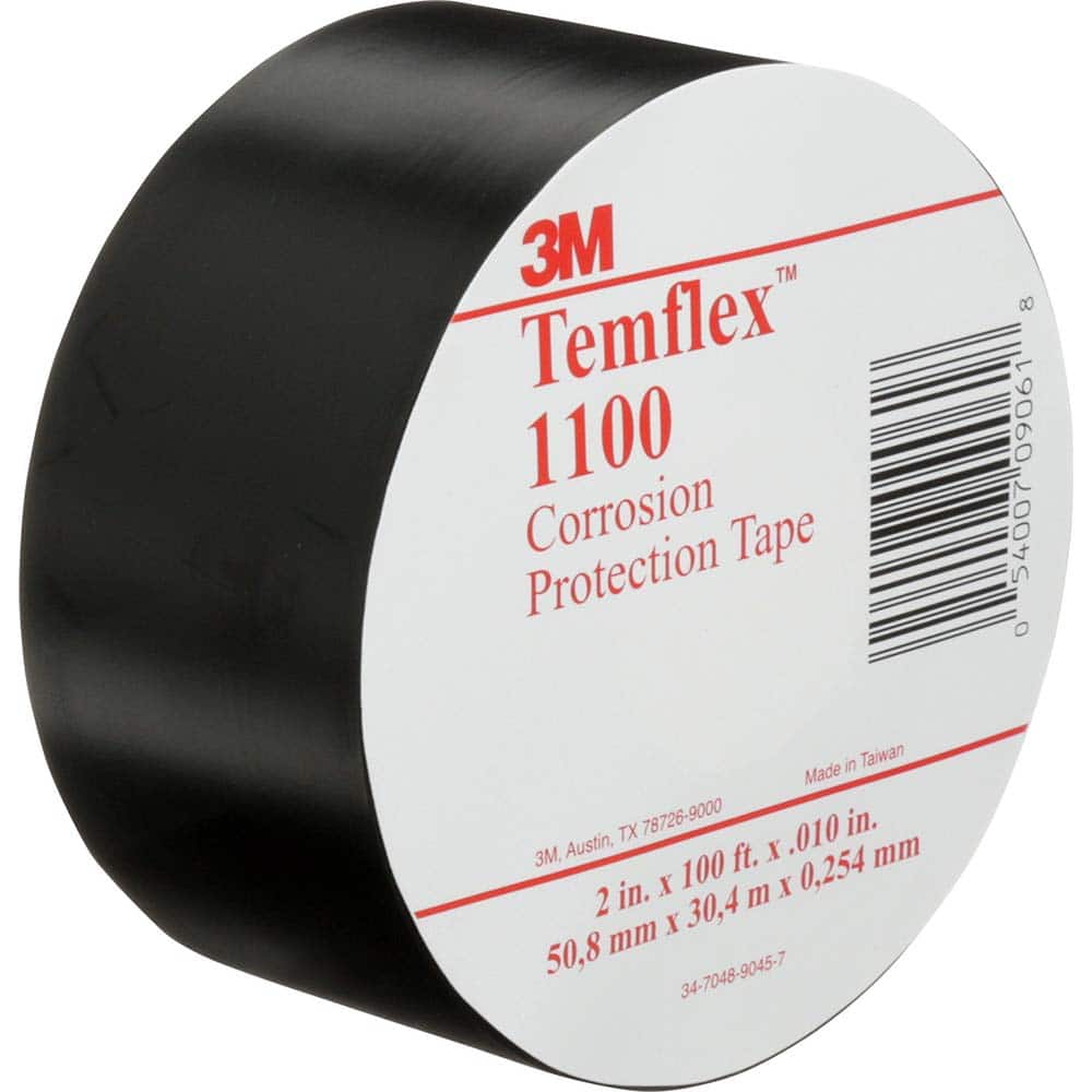 Electrical Tape: 2" Wide, 100' Long, 10 mil Thick, Black