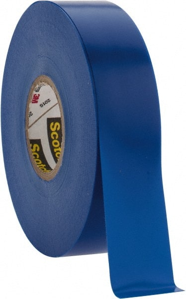 Electrical Tape: 3/4" Wide, 66' Long, 7 mil Thick, Blue