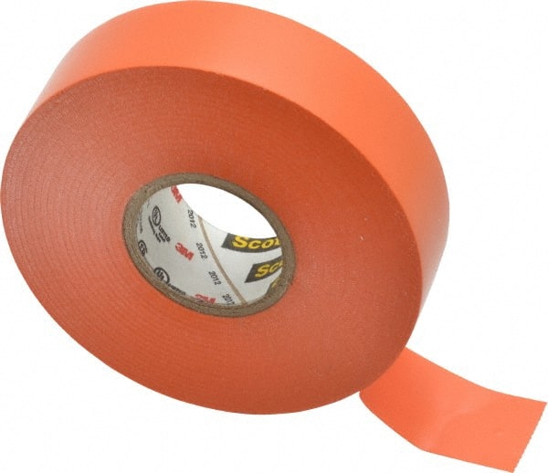 Electrical Tape: 3/4" Wide, 66' Long, 7 mil Thick, Orange