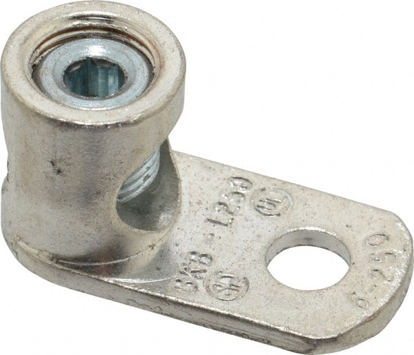 Thomas & Betts L250P D Shaped Ring Terminal: Non-Insulated, 6 AWG, Lug Connection 